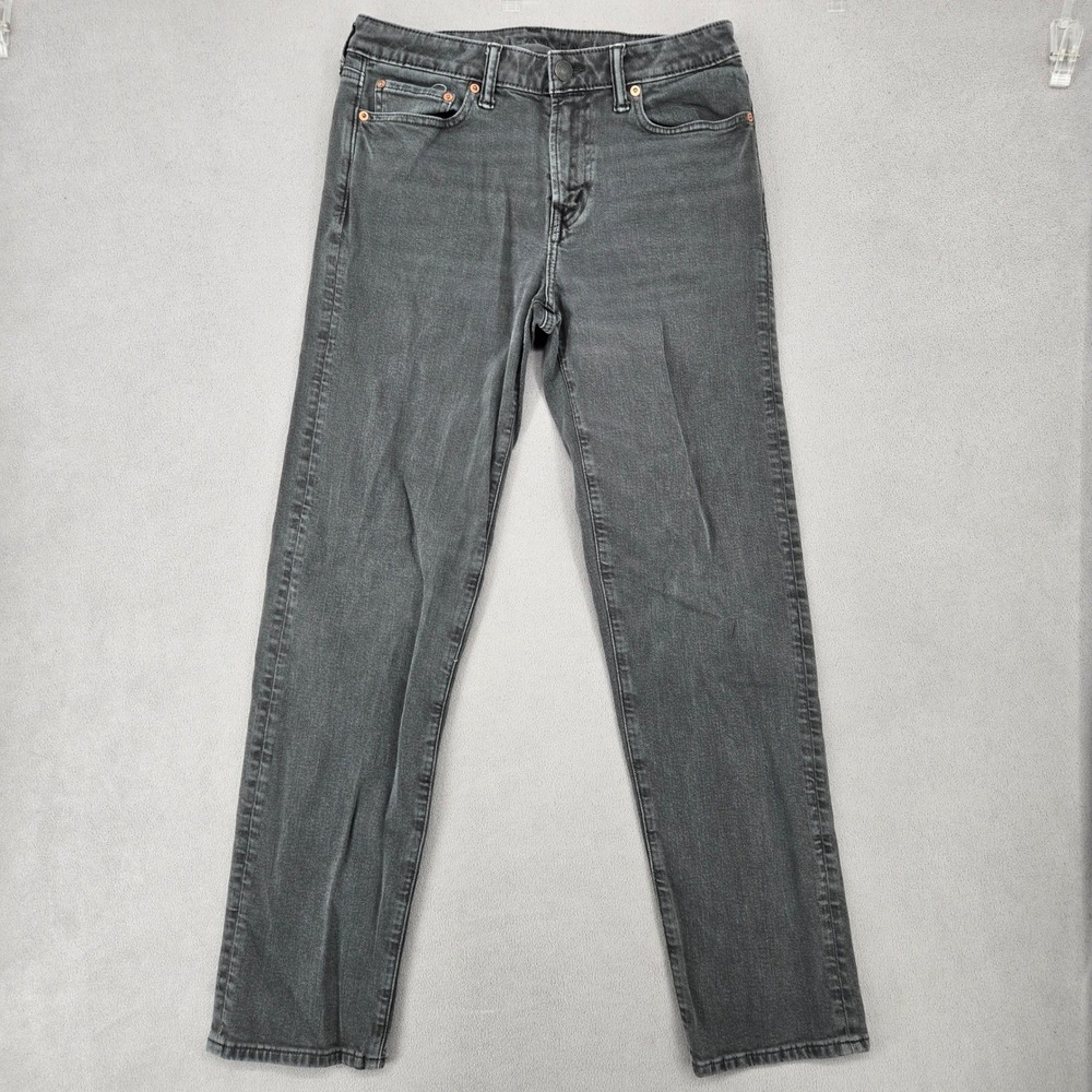 American Eagle 30x34 Slim Straight Jeans Mens Faded Black Denim Casual Aesthetic